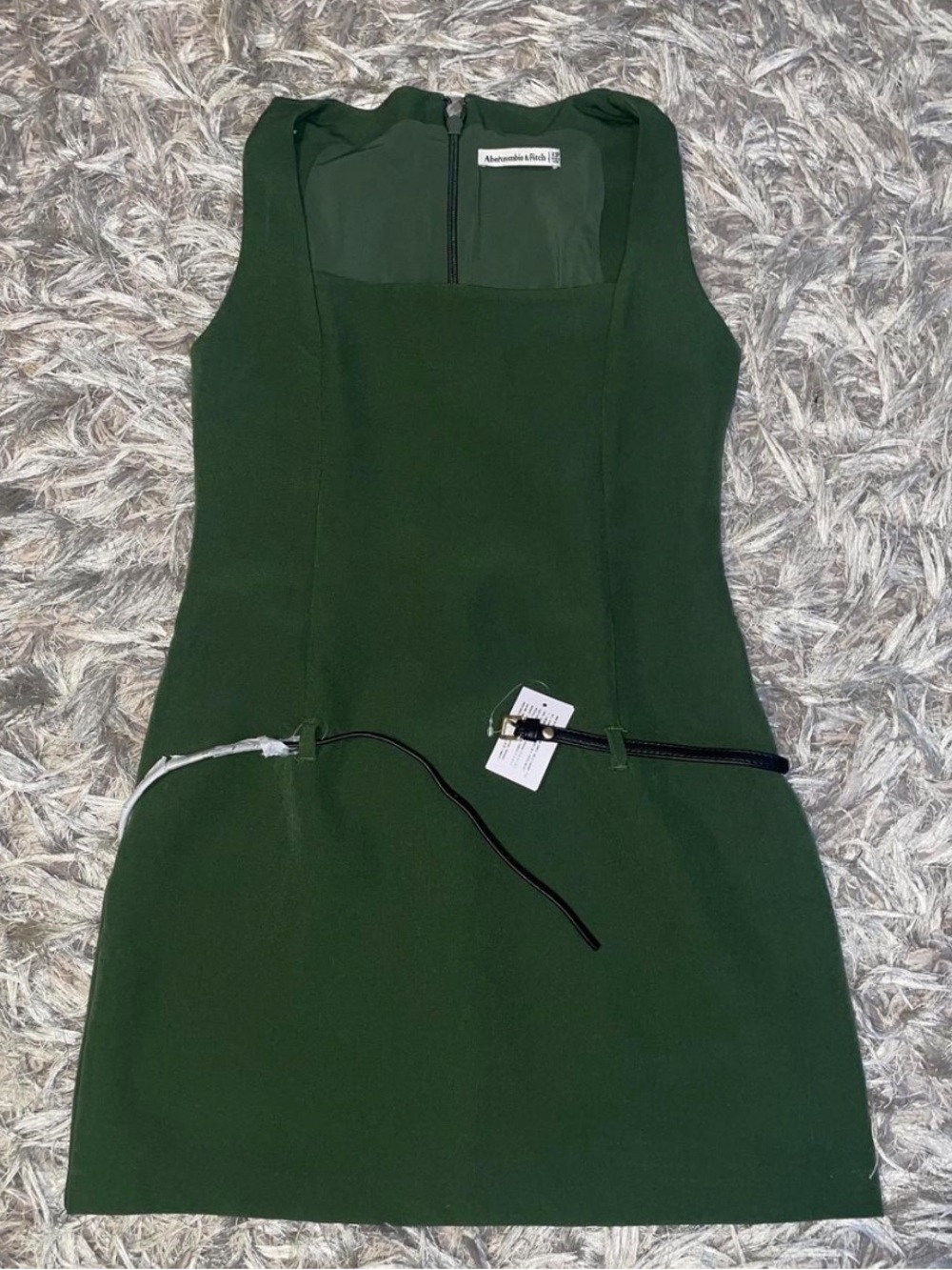 Abercrombie & Fitch Dark Green Sleeveless Square-Neck Mini Dress
